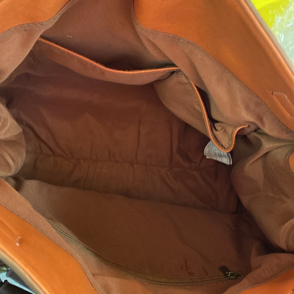 2 tone brown faux leather handbag - Picture 7 of 13